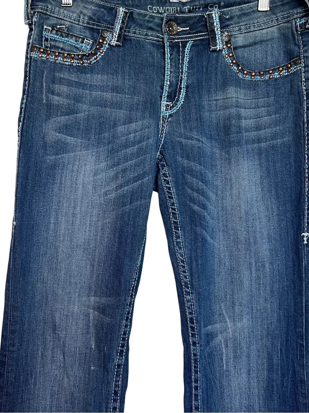Cowgirl Tuff 30x35 Women's Dark Blue Bootcut Western Jeans - Picture 2 of 15